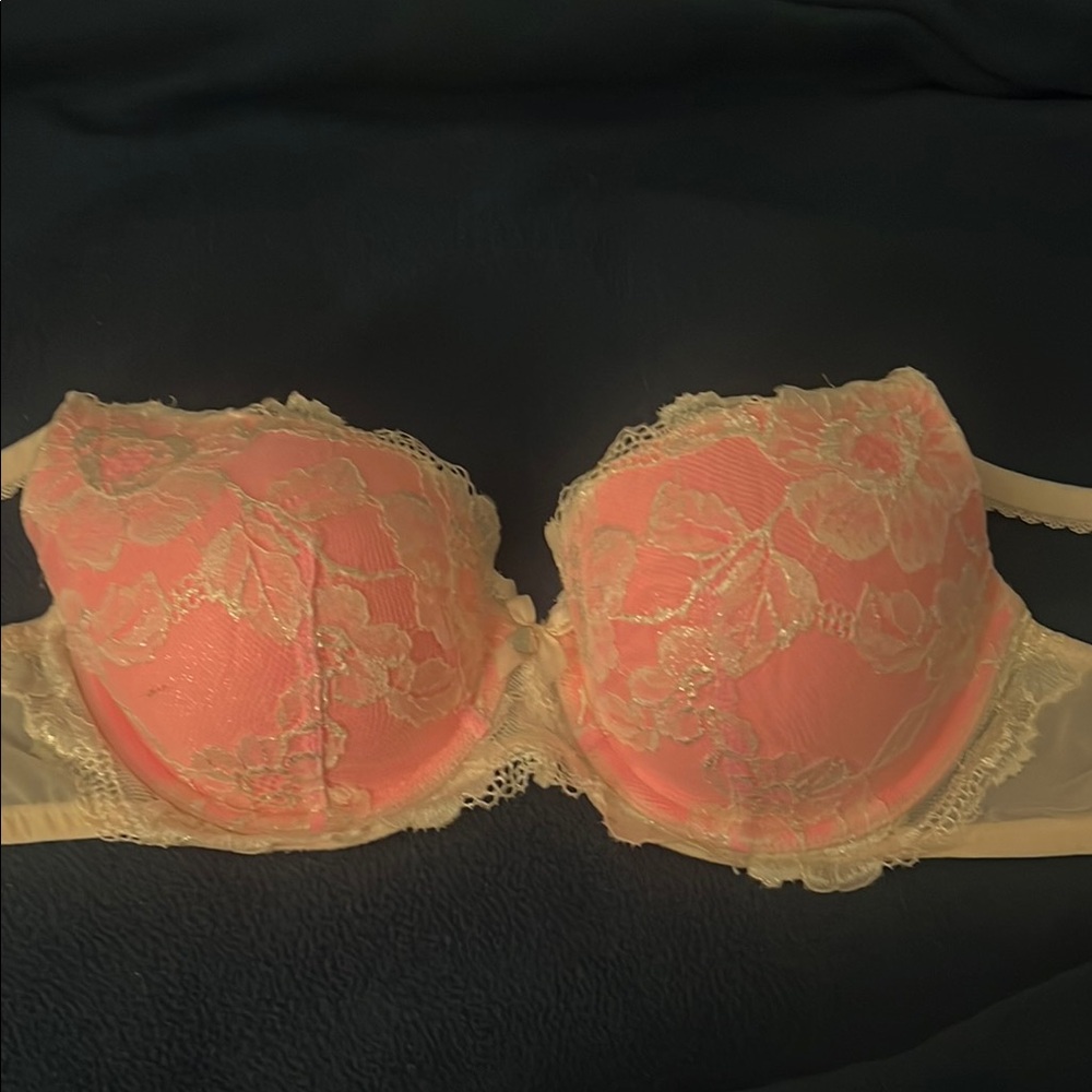 Victoria's Secret Pink and Cream Lace Bra Full Coverage NWOT